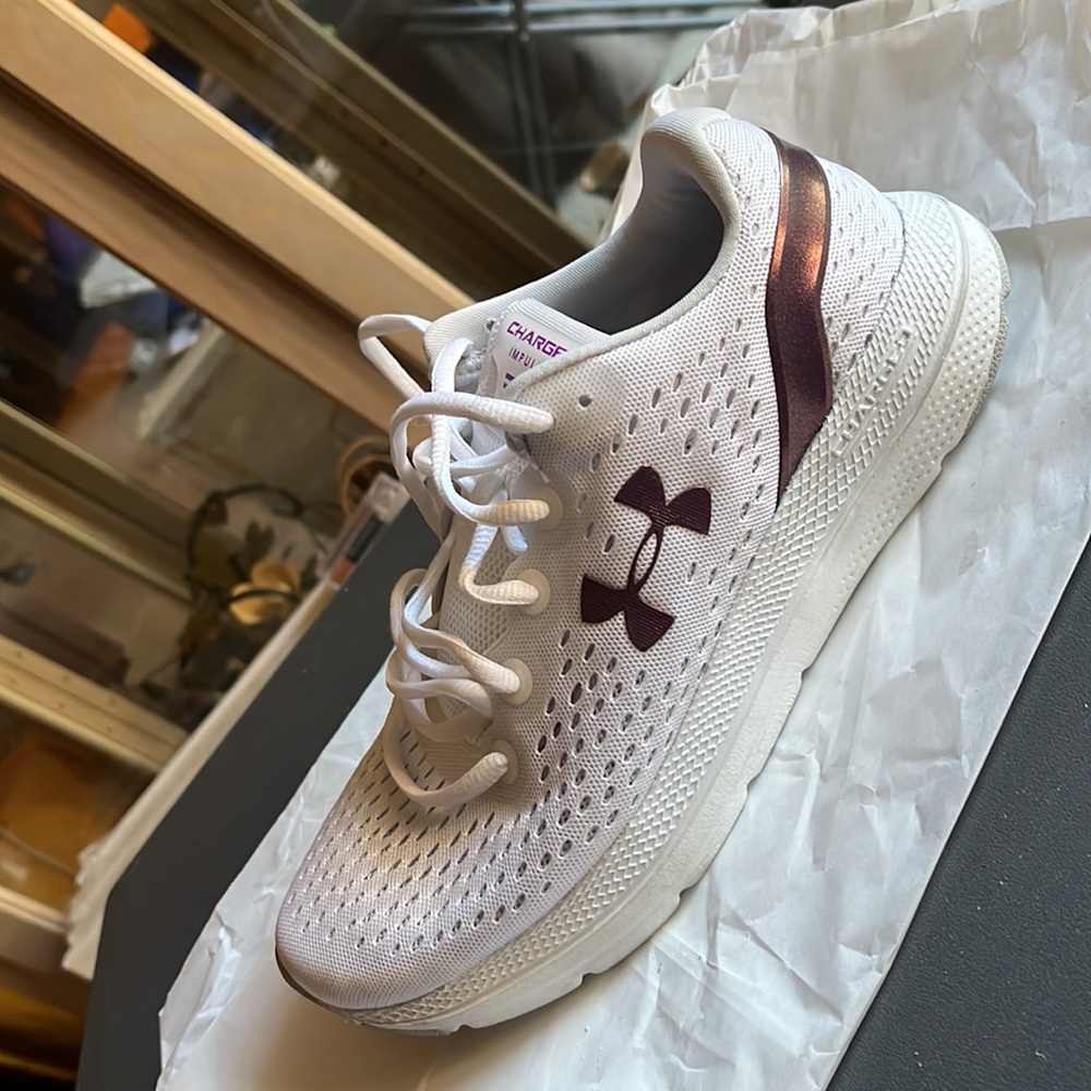 Under Armour Charged Impulse Shift Women's Running Shoes 6, White Asteroid Pink